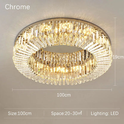 Specchio Flush Mount Crystal Ceiling Fixture