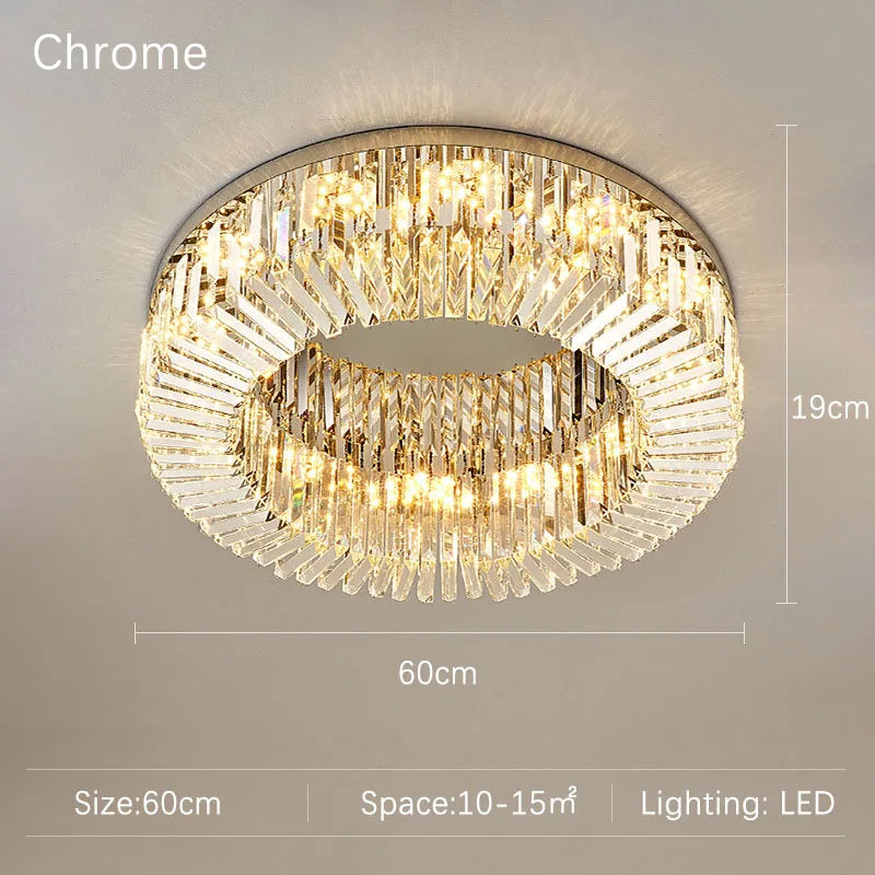 Specchio Flush Mount Crystal Ceiling Fixture