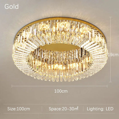 Specchio Flush Mount Crystal Ceiling Fixture