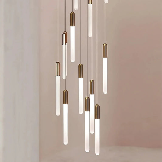 Villa Forci Duplex Staircase Foyer Chandelier, Gold