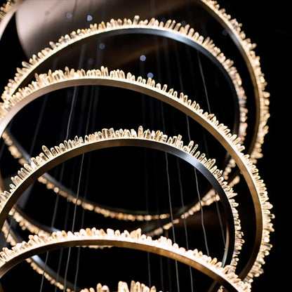Primary Crystal Multi Rings Chandelier
