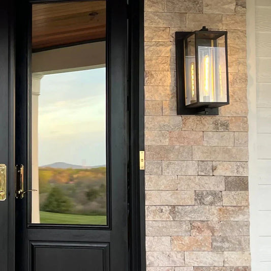 Baker Outdoor Square Lantern Wall Sconce 18"